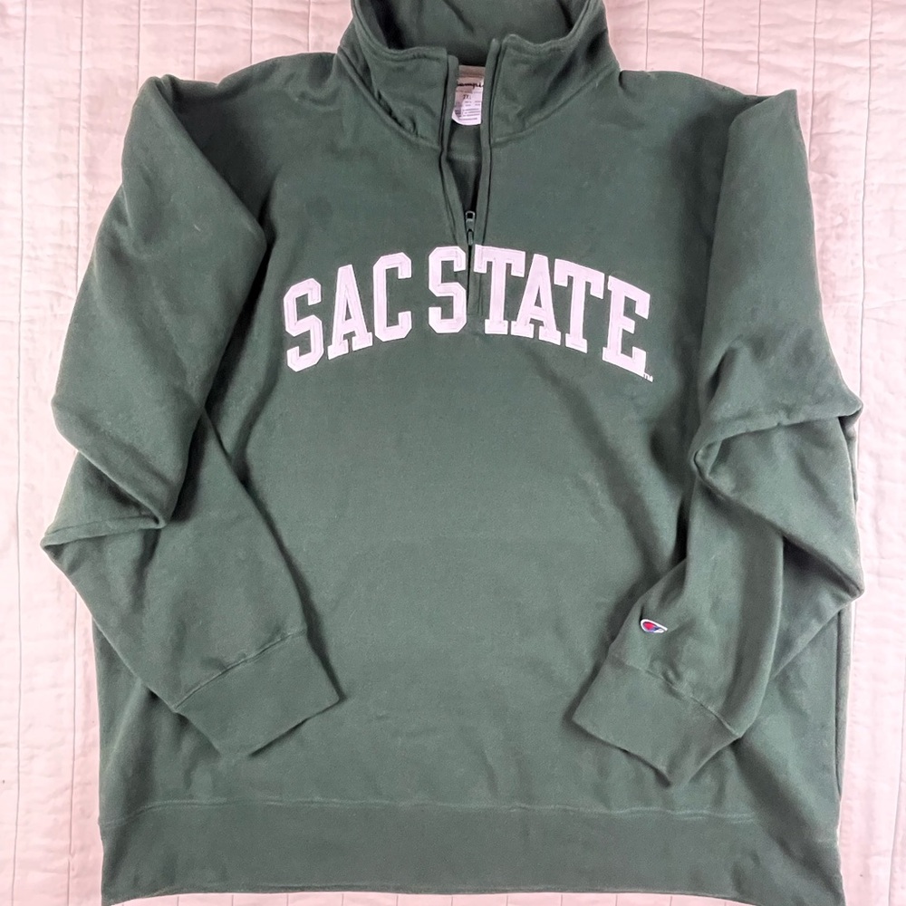 Champion Sac State Green Quarter-Zip Sweatshirt 2XL